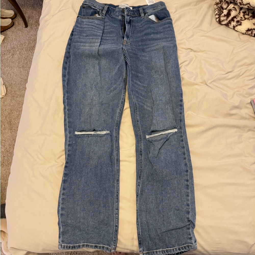 Abercrombie and fitch 90s ultra high rise straight jean curve love